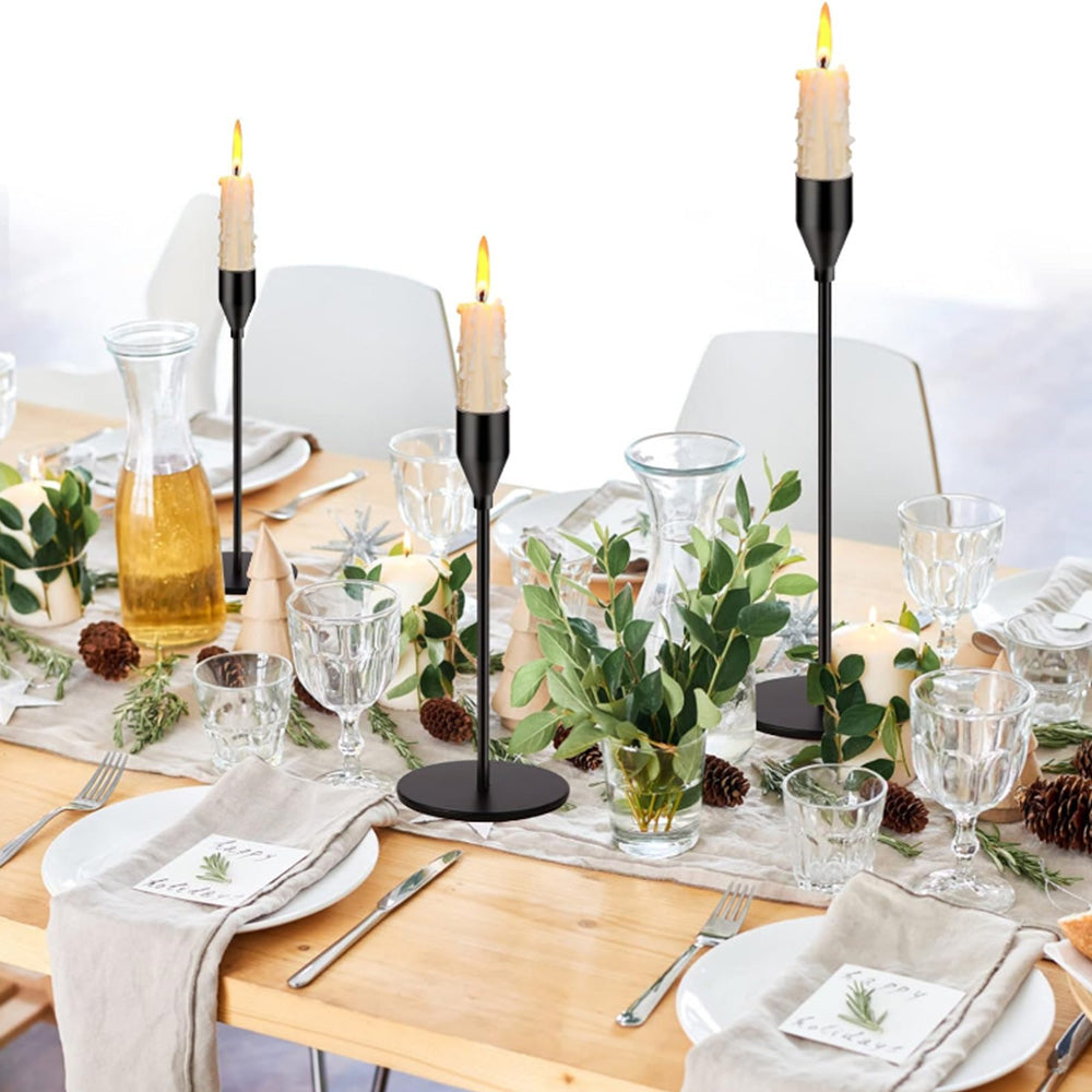 3Pcs Taper Candle Holder Table Decorative Candlestick Holder for Wedding Dinning