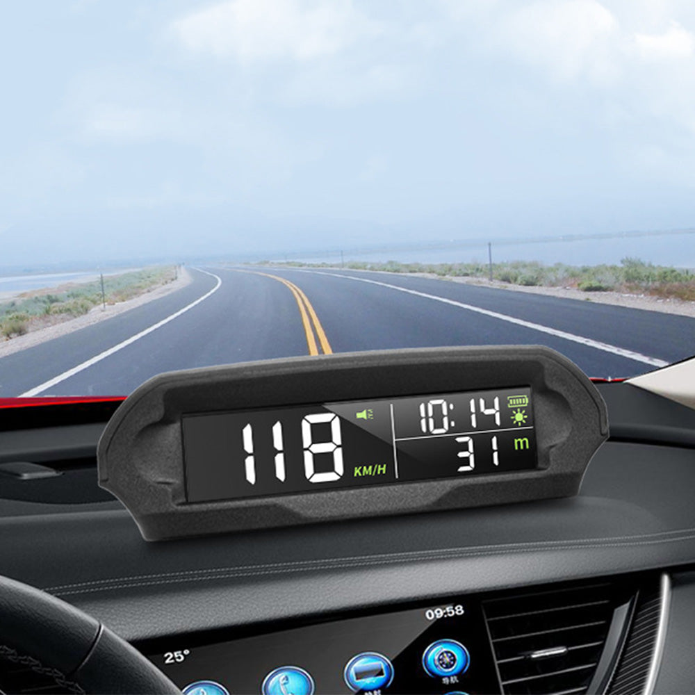 Wireless Car HUD HEAD-UP DISPLAY Solar Panel Digital Speedometer