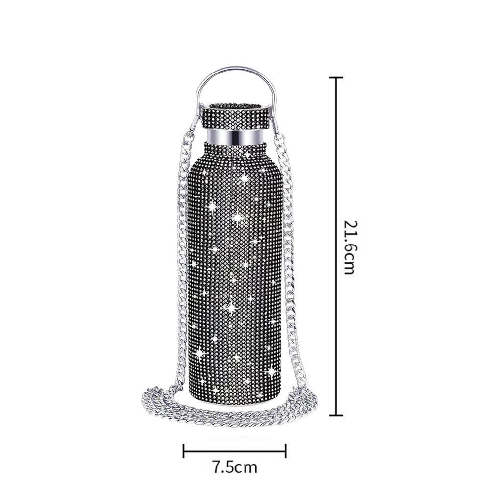 Bling Water Bottle Rhinestone Diamond Stainless Steel Glitter Insulated Bottle