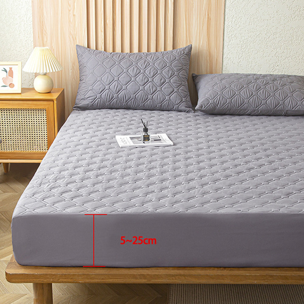 Water Resistant Mattress Protector Soft Mattress Pad with Deep Pocket Grey