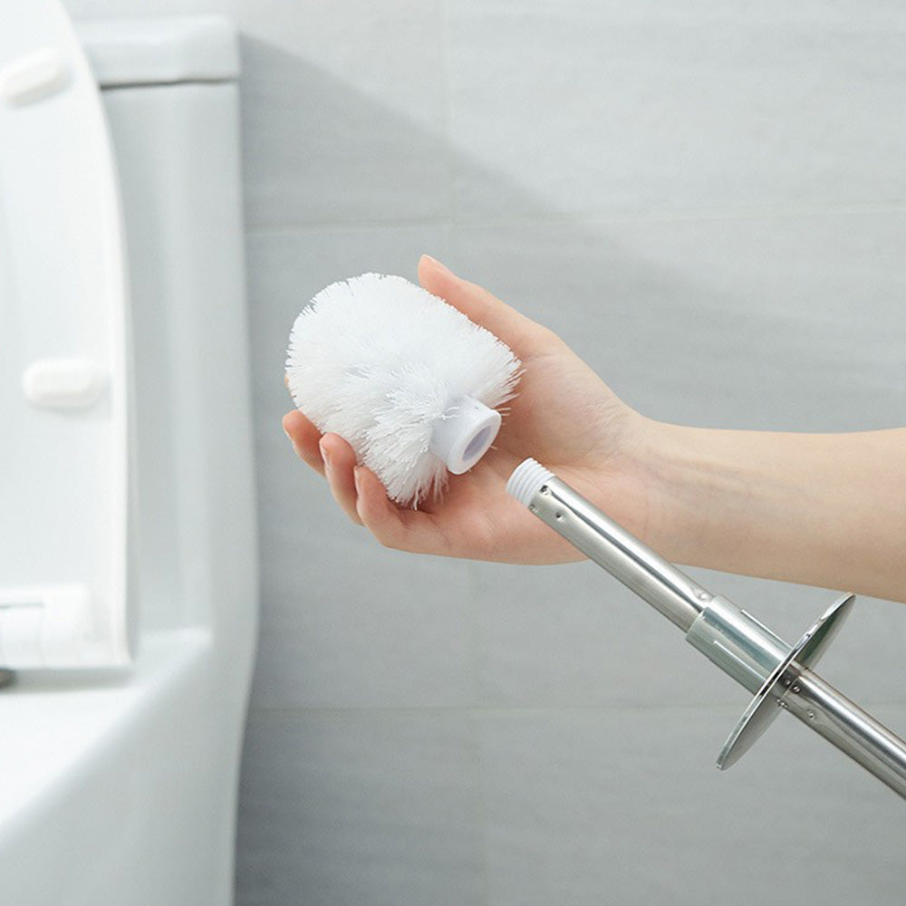 2 Pack Toilet Brush Set with 304 Stainless Steel Handle and Holder