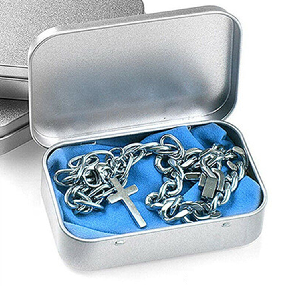 6 PCS Rectangular Small Tin Box with Hinged Lid Portable Storage Box for Candies Tea