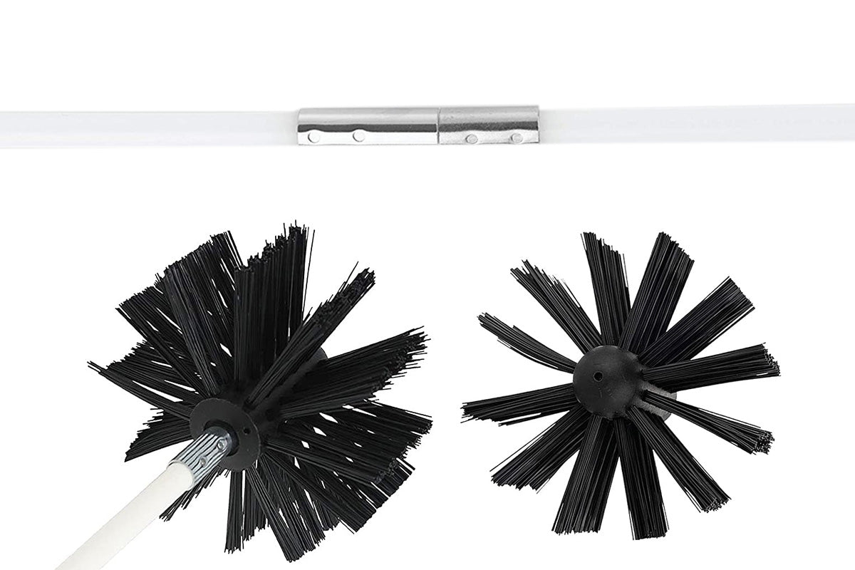 Chimney Cleaning Brush Kit for Fireplace and Flue with Extendable Rods