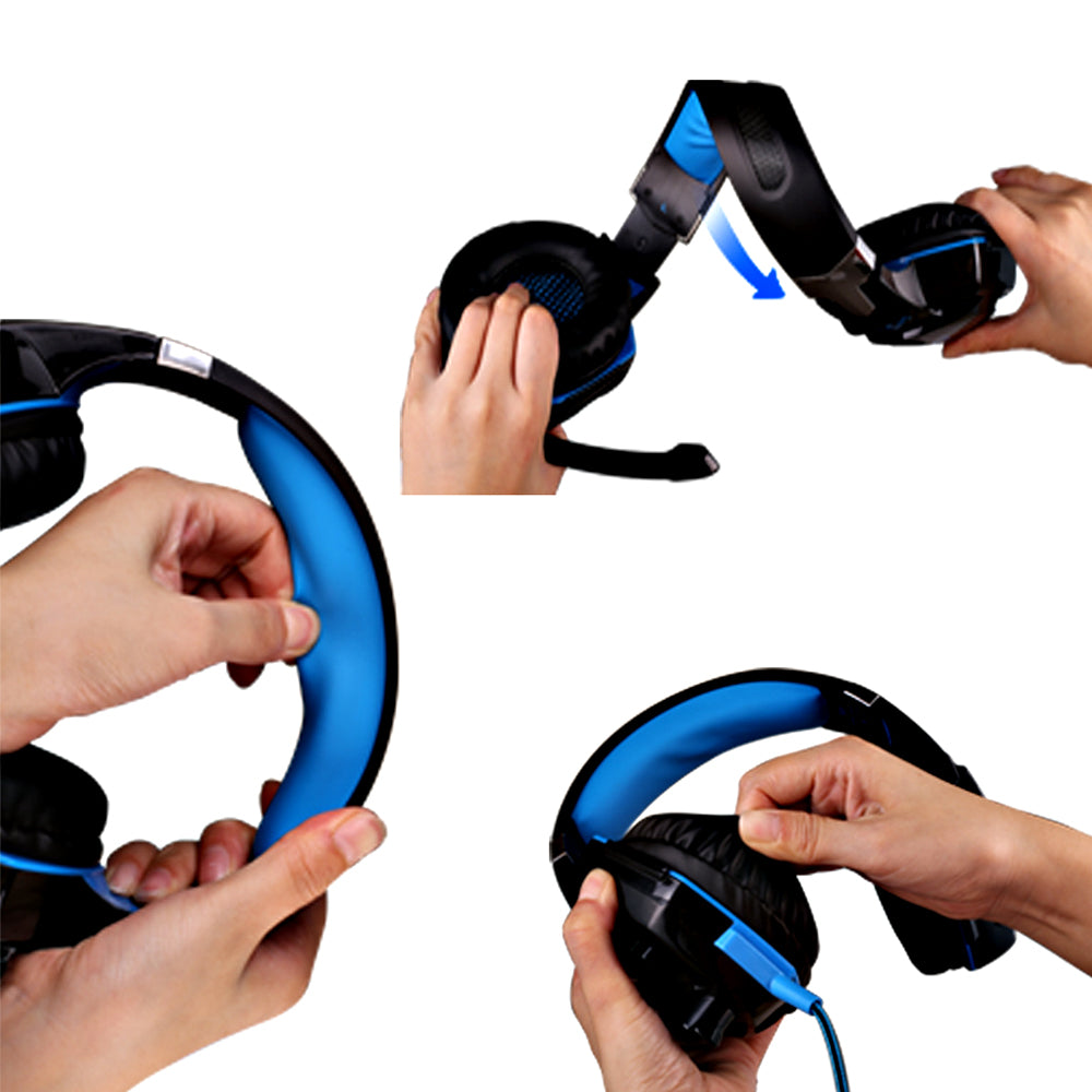 3.5mm Gaming Headset MIC LED Headphones Surround with Splitter  for PC Mac Laptop