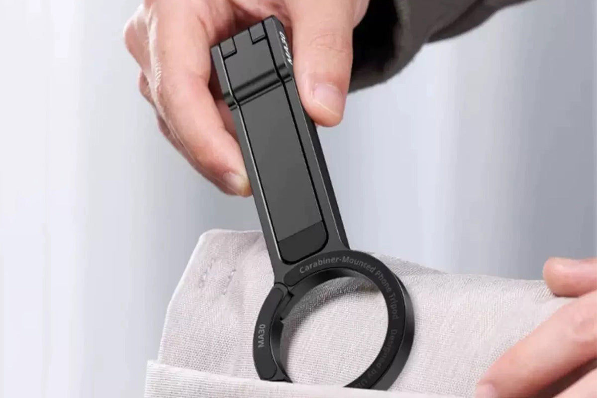 MagSafe Compatible Phone Stand with Spring Clip Foldable Tripod