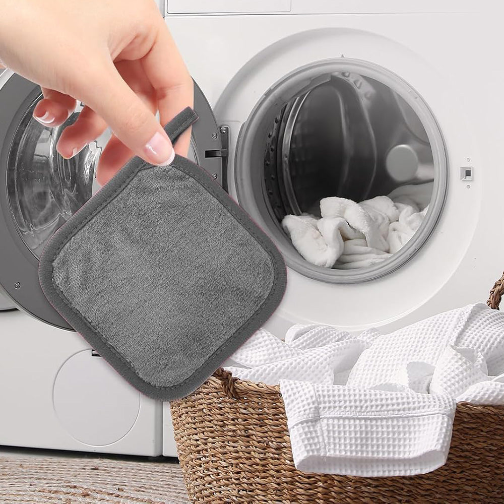 14 Piece Reusable Flannel Makeup Remover Cloth Set in 7 Colors