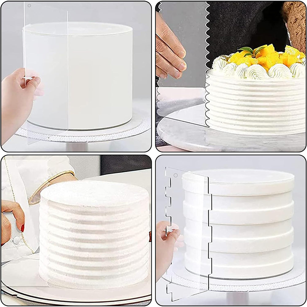6Pcs Acrylic Cake Scraper Contour Decorating Tools with Hole