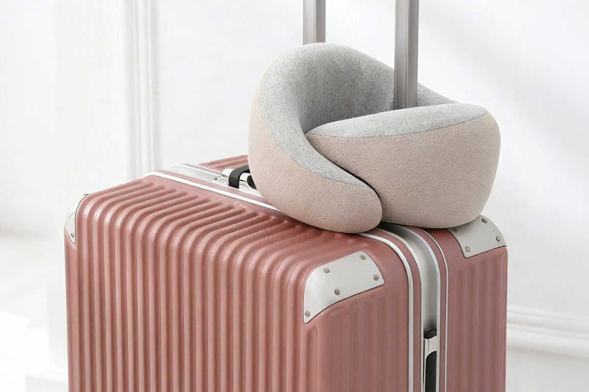 Travel Memory Foam Neck Pillow with Storage Box Eye Mask Earplugs