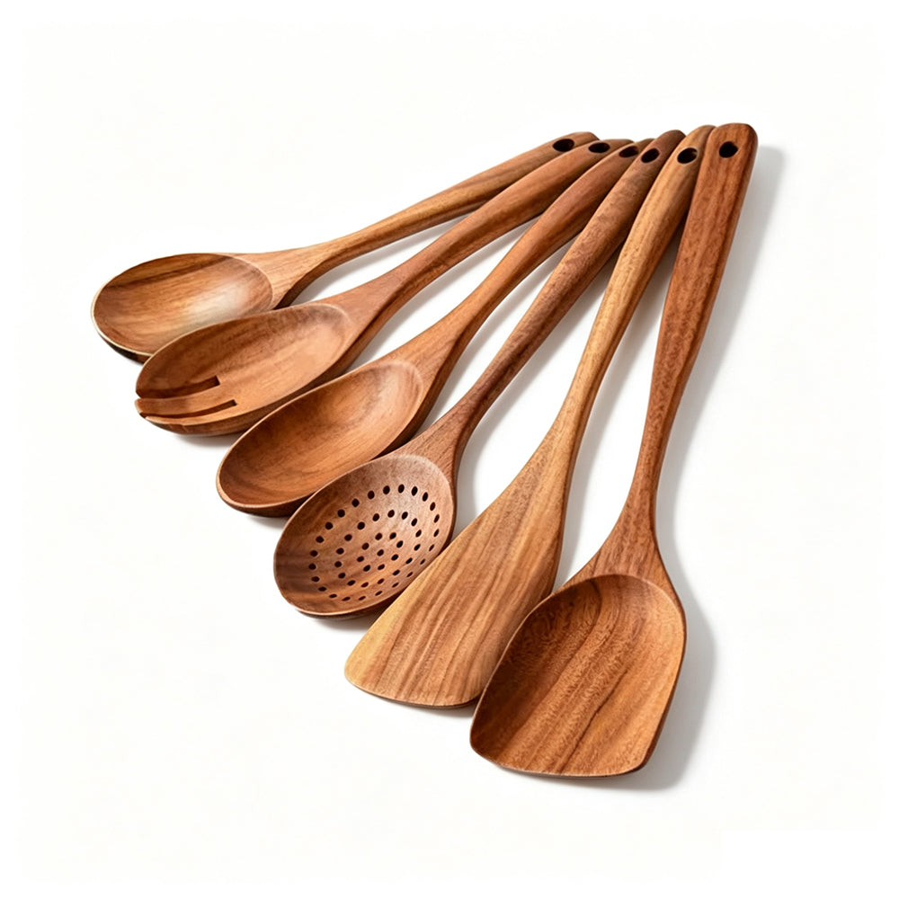 7 Piece Kitchen Utensil Cooking Spoon Set with Holder