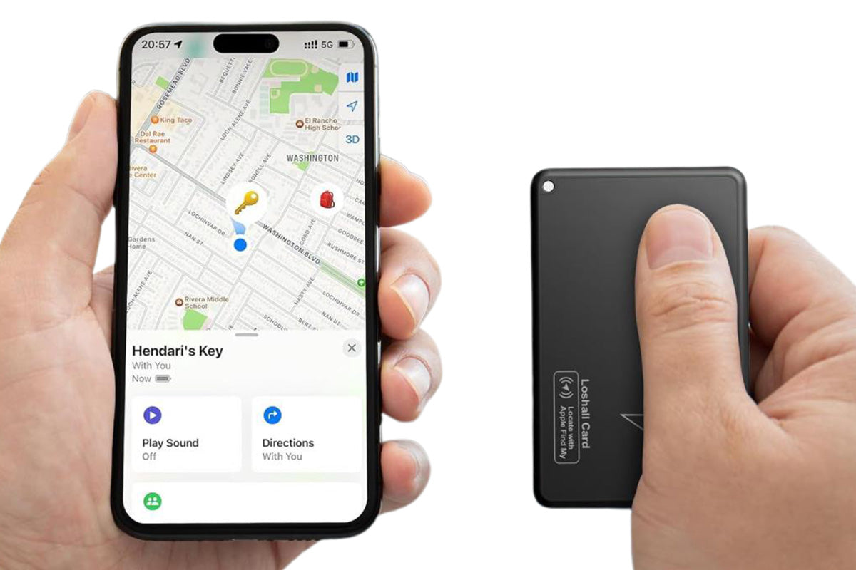 Rechargeable Thin Wallet Tracker Card Works with Apple Find My App