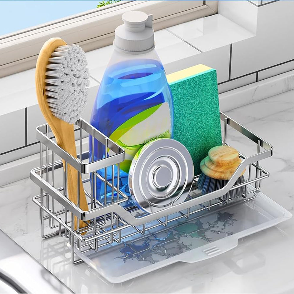 Sponge Holder for Kitchen Sink Detachable Stainless Steel Sink Holder