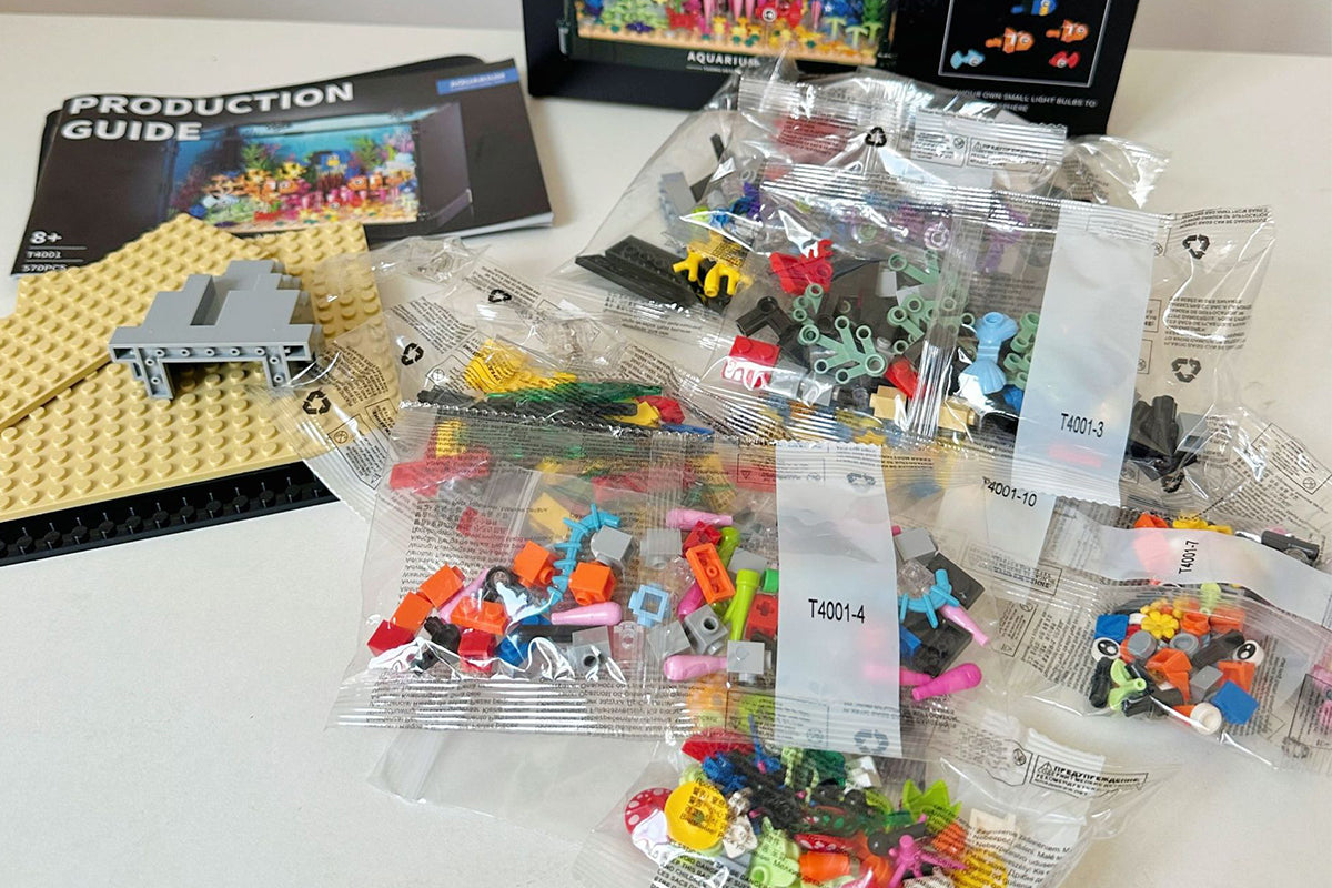 570pcs Lighting Aquarium Building Blocks Fish Tank Building Block Set