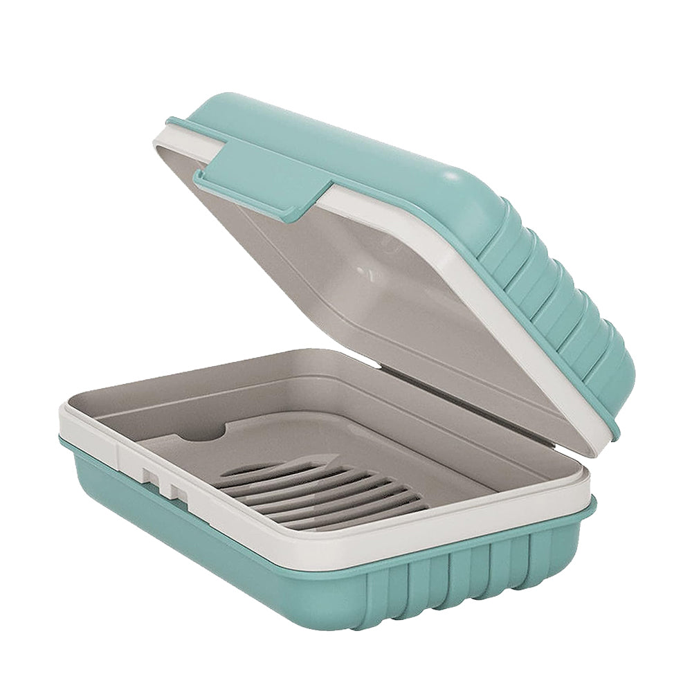 2-Layer Soap Box Container with Lid Travel Soap Holder