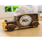 Vintage Car Retro Desk Clock Analog Digital Timepiece for Home and Office