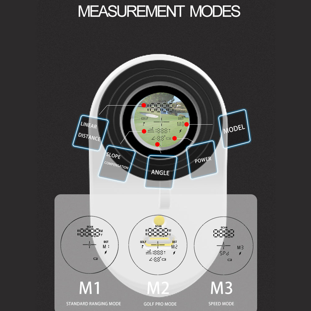 1200Yard Magnetic Golf Rangefinder with Slope Compensation Flag Lock Vibration