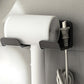 2PCS Wall Mounted Hair Dryer Holder with Cord Organizer Adhesive Blow Dryer Storage Rack