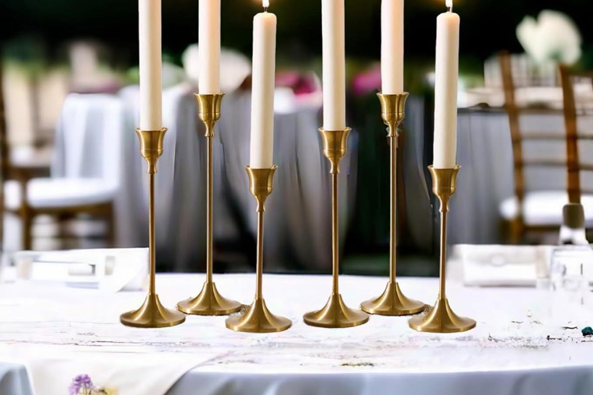 6PCS Vintage Candlestick Holders Set for Wedding Dinner Party Home Decoration