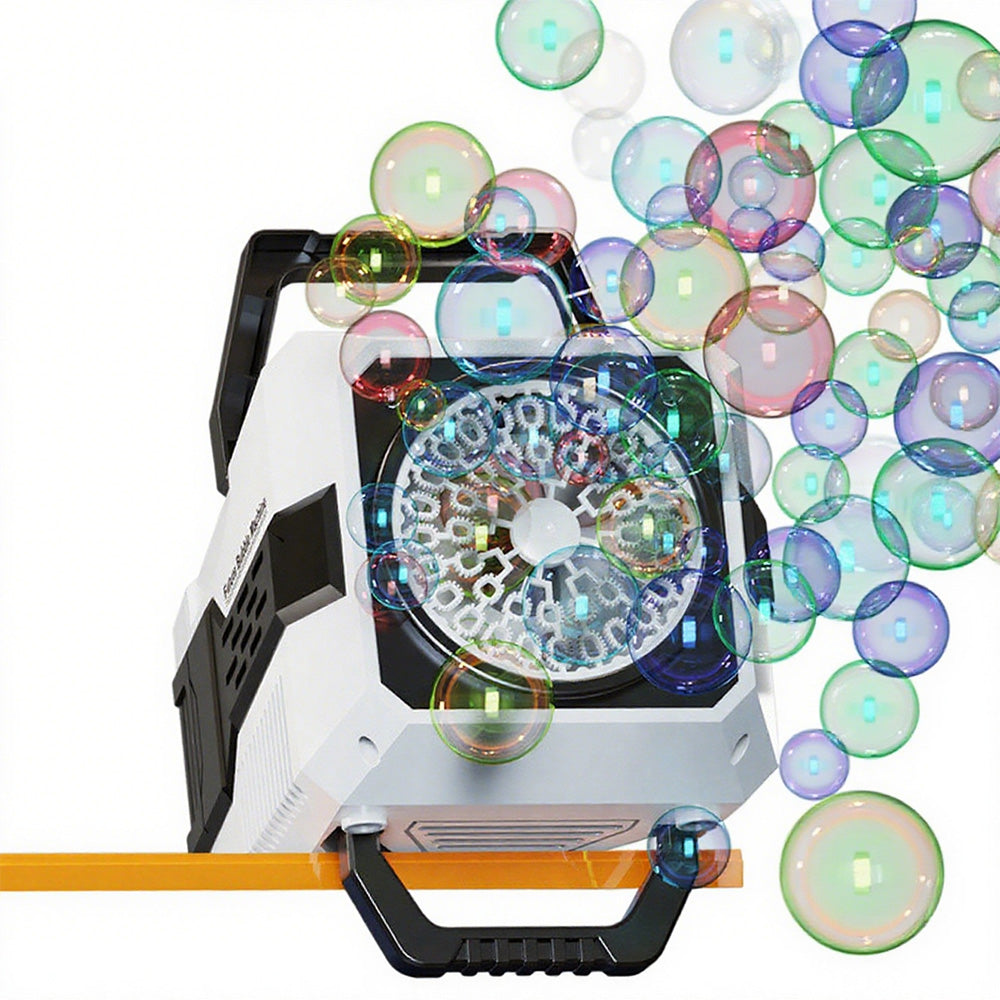 Bubble Machine Automatic Rotation and RGB Lights Bubble Maker for Parties Weddings