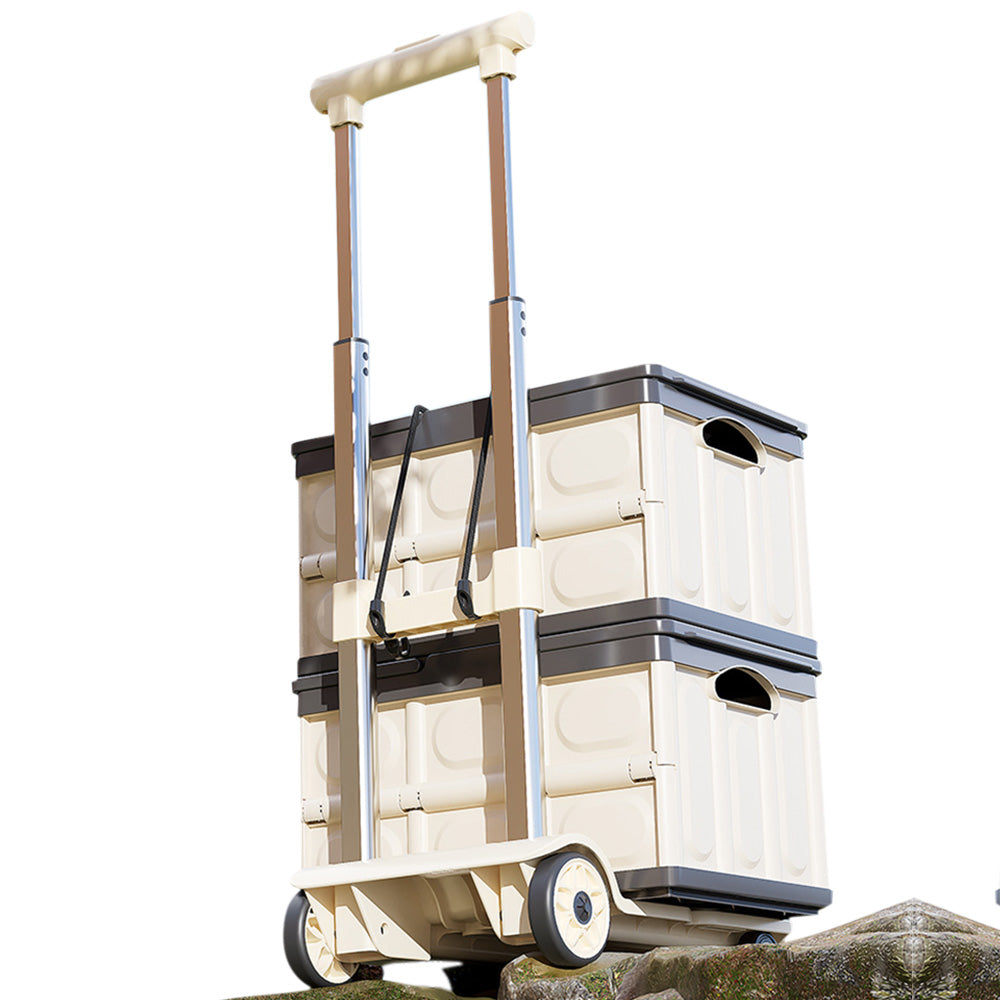 Folding Hand Truck Portable Dolly Cart Wheels with Elastic Rope for Travel Camping