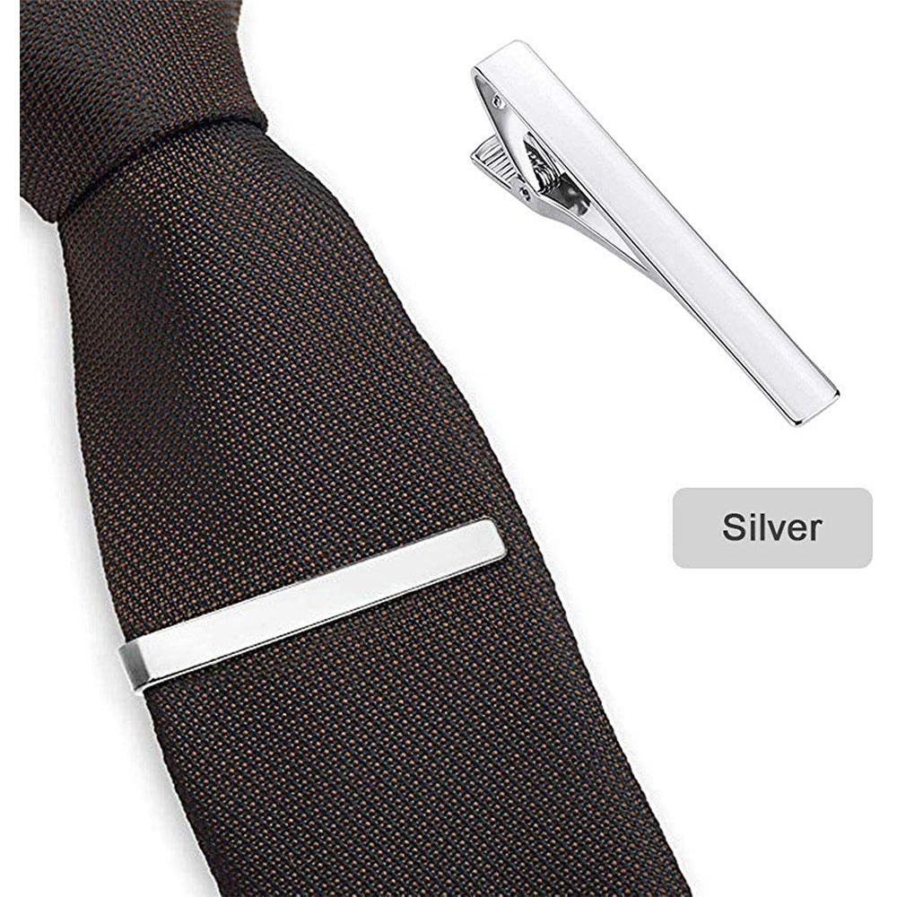 6 Pcs Tie Clips for Men Tie Bar Set for Wedding Business Metal Necktie Tie Clips