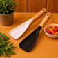 2Pcs Silicone Spoons for Cooking Wood Handle Spoon for Mixing Scoop and Scrape