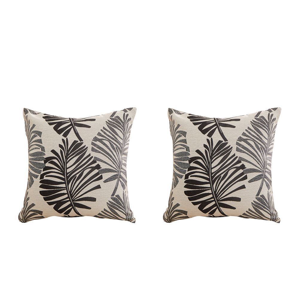 2Pcs 45x45cm Palm Leaf Floral Print Single-Sided Pillow Cover for Sofa Pillow