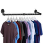 Wall Mounted Clothes Rack Industrial Pipe Hanging Rod for Closet Laundry Room
