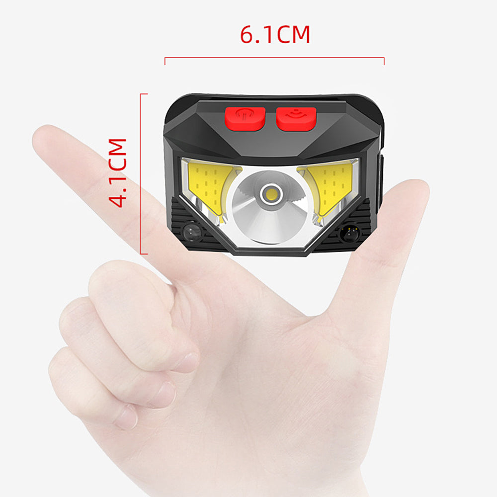 2Pcs Rechargeable LED Headlamp with Motion Sensor