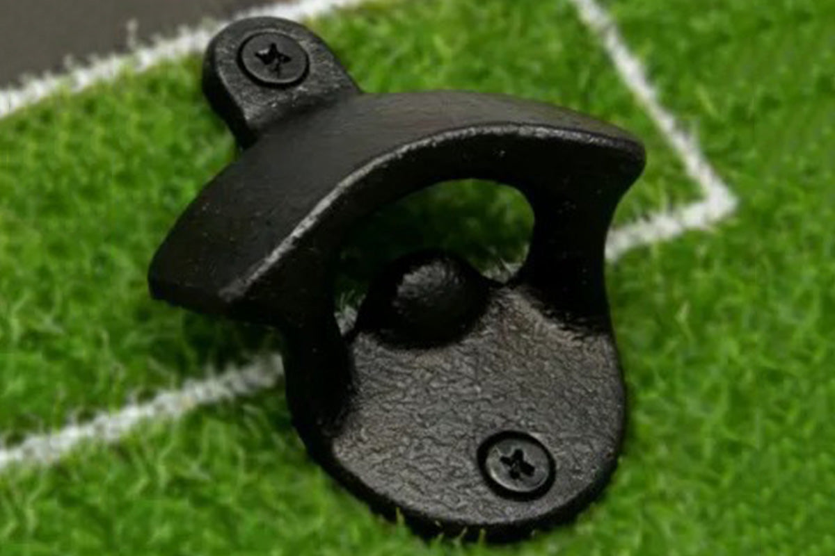 Soccer Field Wall Mounted Bottle Opener with Goal Net Cap Catcher Football Themed Beer Cap Opener