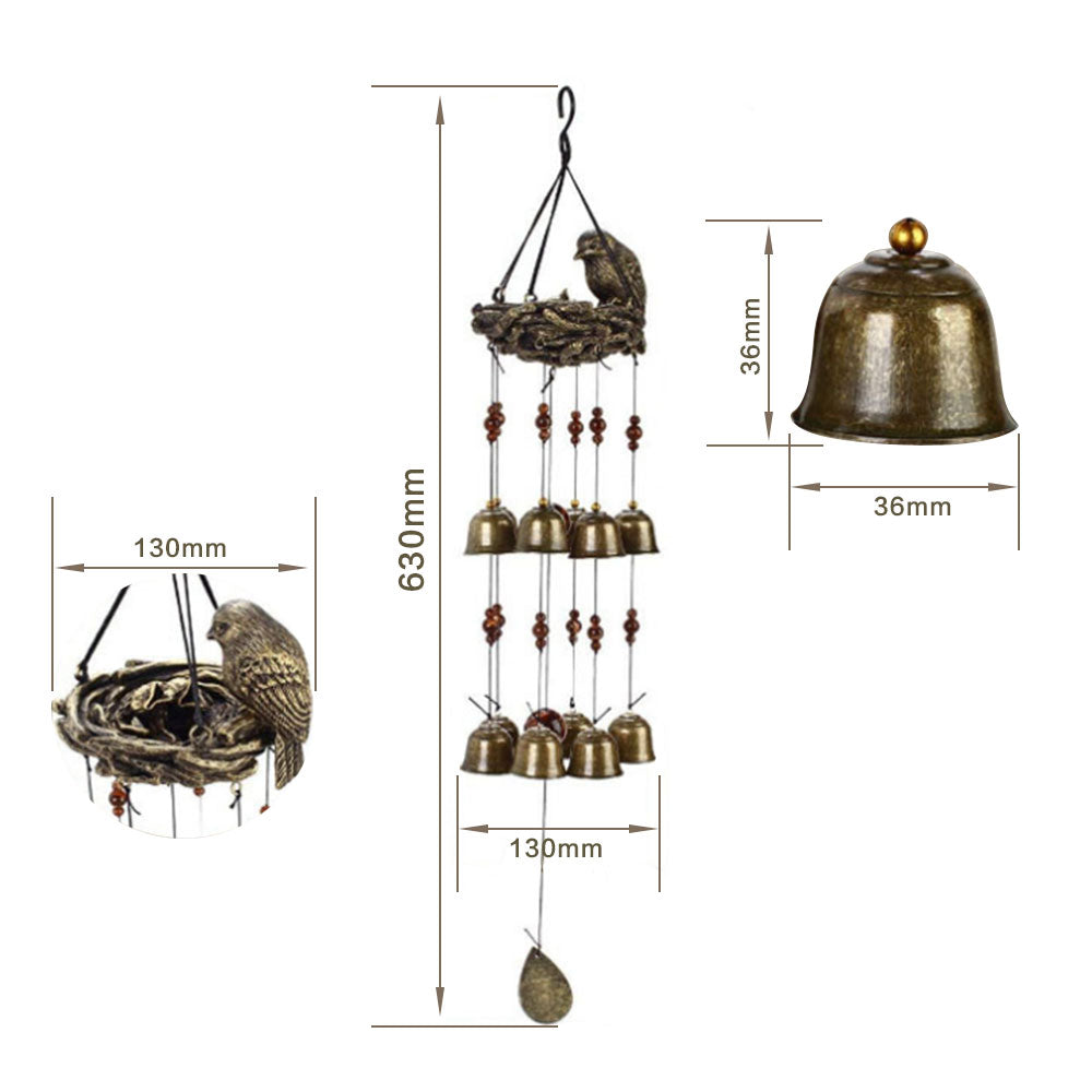 Bird Nest Wind Chime Hanging Wind Chime For Outdoor Garden Home Decor