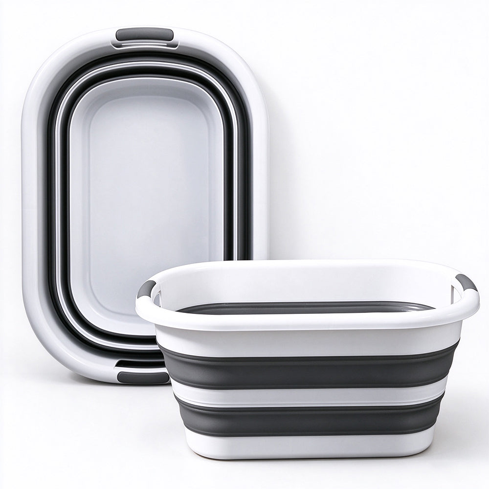 Foldable Laundry Wash Basin with Handles for Pet Bathing and Storage-S