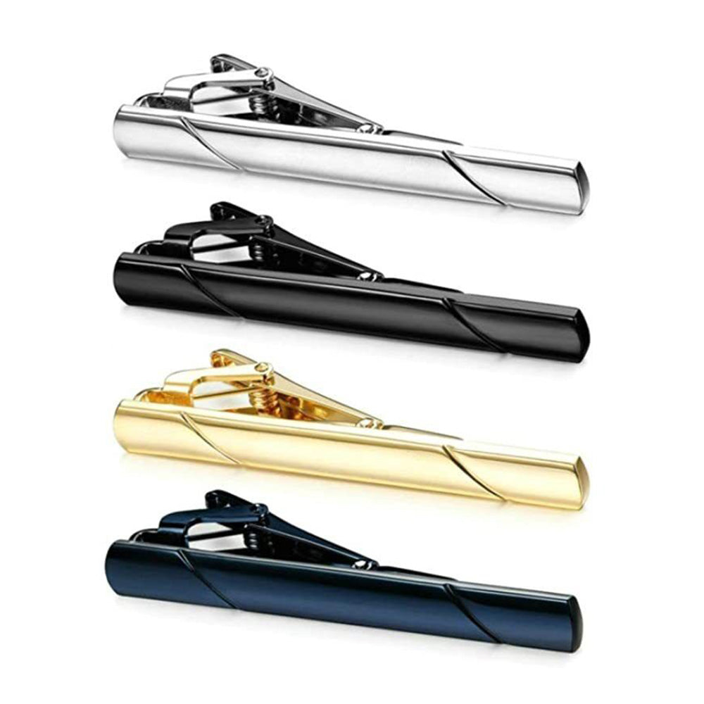 4 Pack Tie Clips for Men Metal Tie Pins with Storage Box