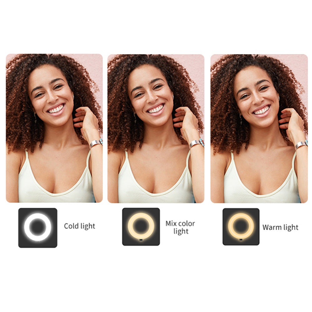 3 Colour Dimmable Rotatable 5 inch LED Ring Light Phone Holder Roundel Stand