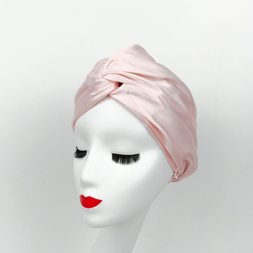 100% Silk Bonnet Sleep Cap for Women Hair Care Adjustable Knotted Turban Hat