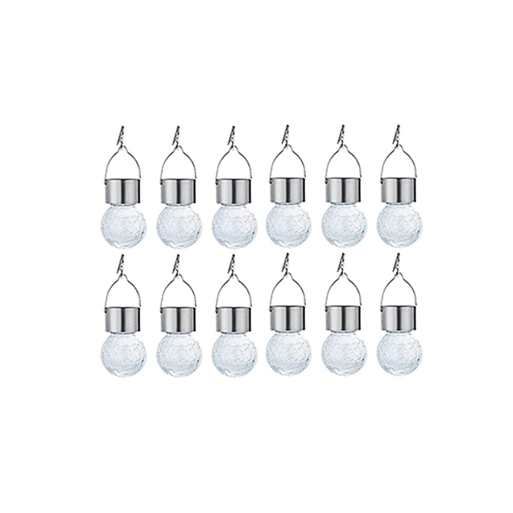 Set of 12Pcs Glass Hanging Solar Lights