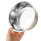 2L Stainless Steel Pet Feeding Bowl 25cm Non-Slip Dog Cat Food Water Bowl