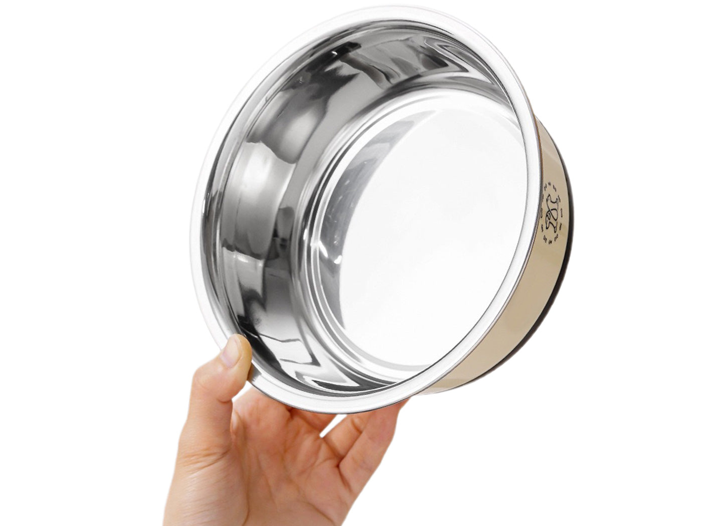 2L Stainless Steel Pet Feeding Bowl 25cm Non-Slip Dog Cat Food Water Bowl