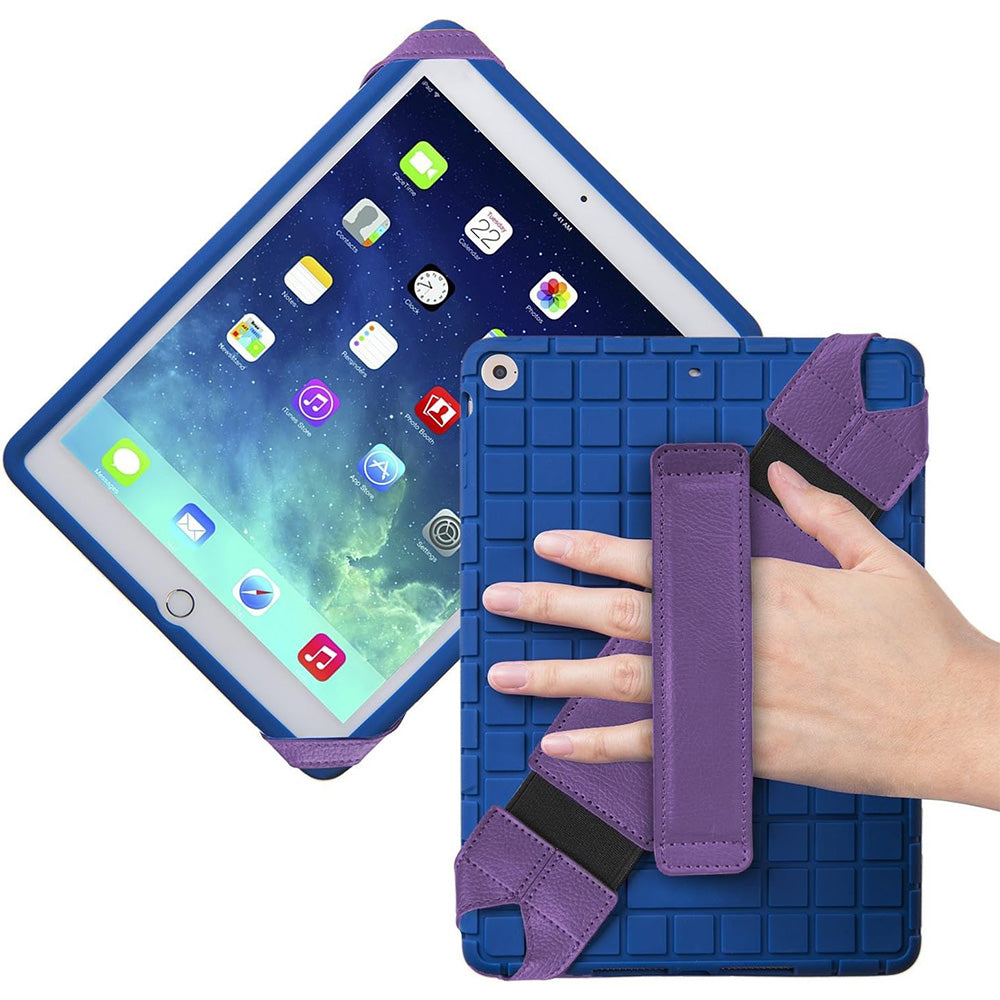 360 Degree Rotating PU Leather Hand Strap Holder Stand for Tablets
