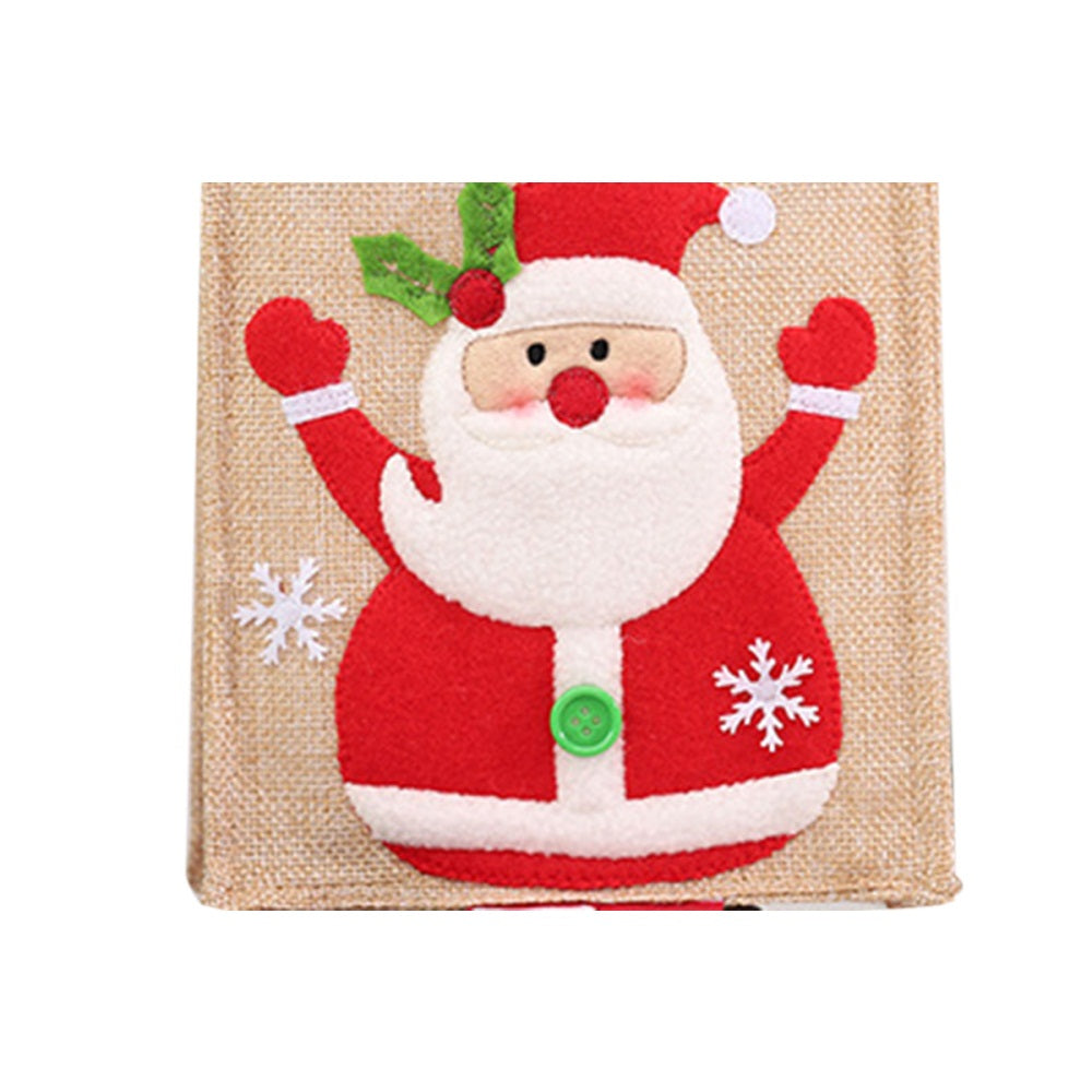 Creative Burlap Christmas-Themed Tote Bag