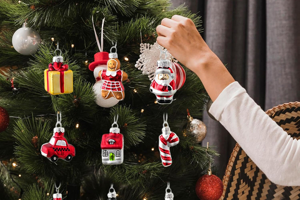 Glass Painted Christmas Ornaments Christmas Tree Hanging Decorations