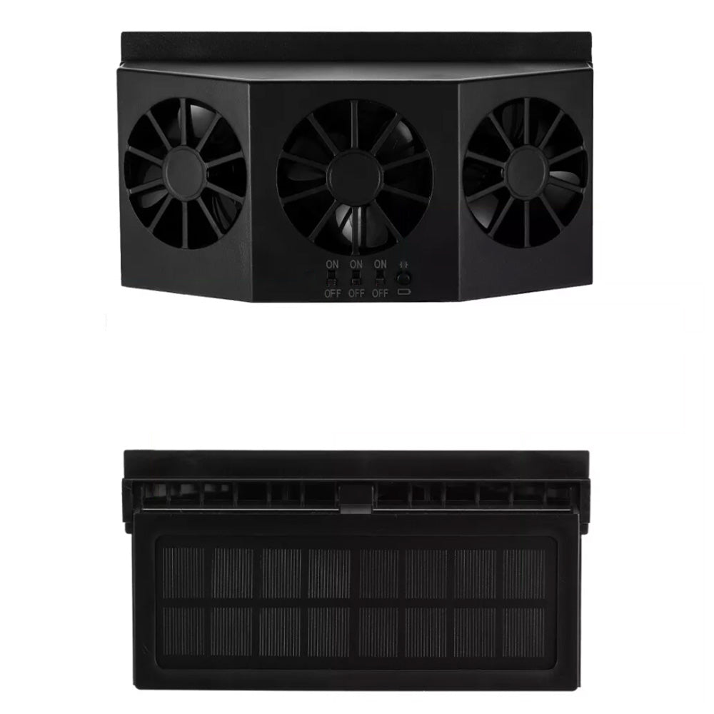 Solar Portable Car Cooler Fan 3 Fan Car Solar Power Air Vent Radiator Car Window Fan