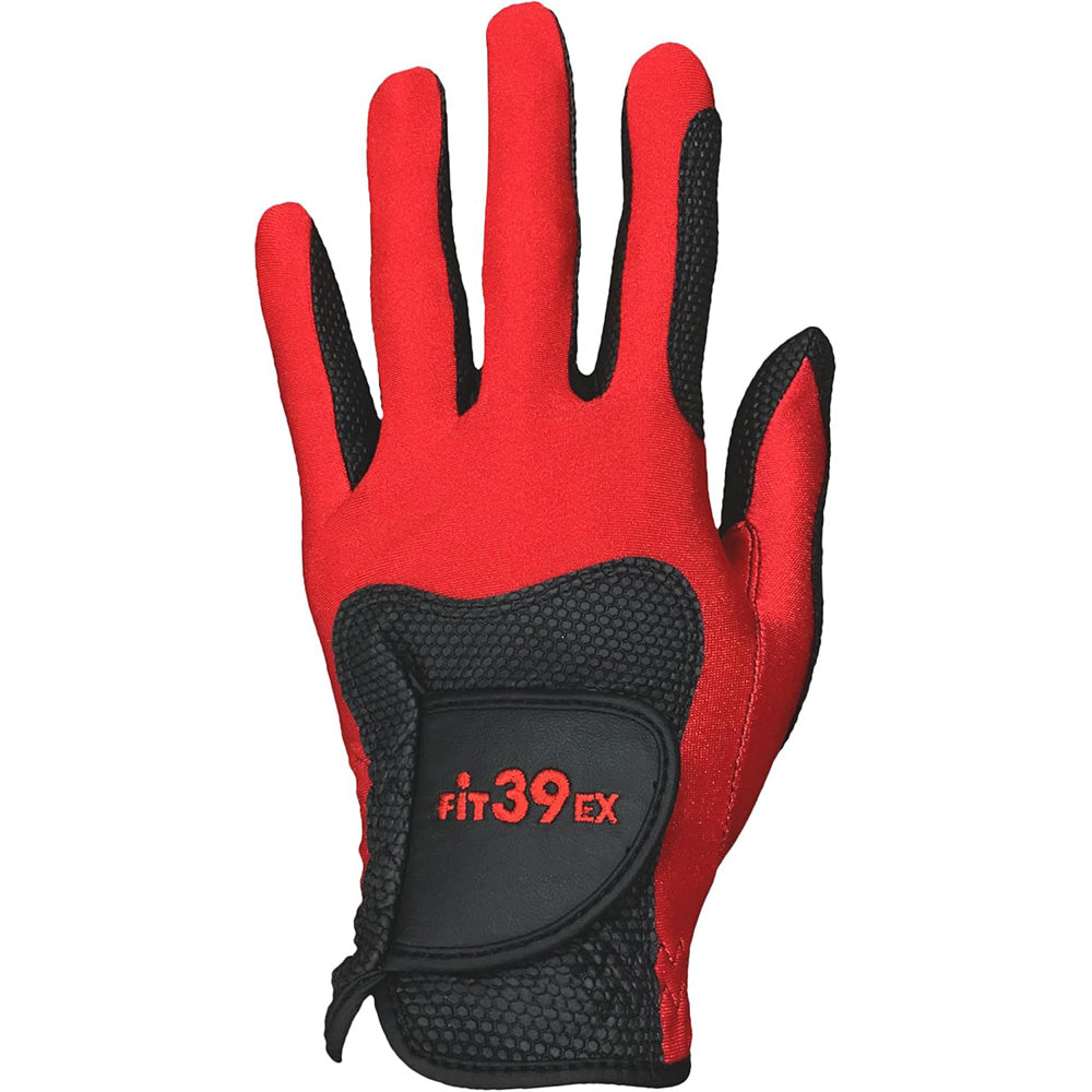 Stretch Breathable Washable Golf Glove with Slip Resistant Grip for Men Women-Red