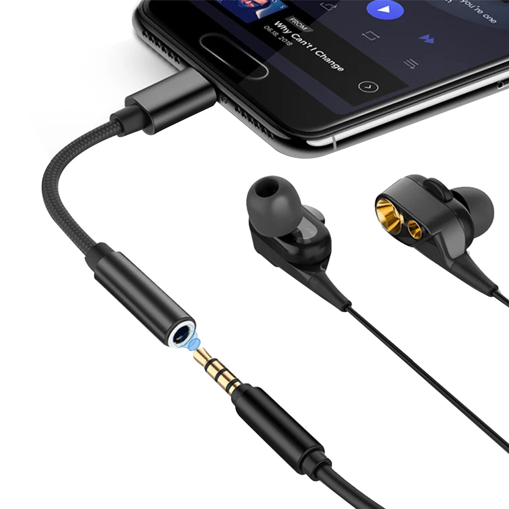2Pcs USB Type C to 3.5mm Female Headphone Jack Adapter