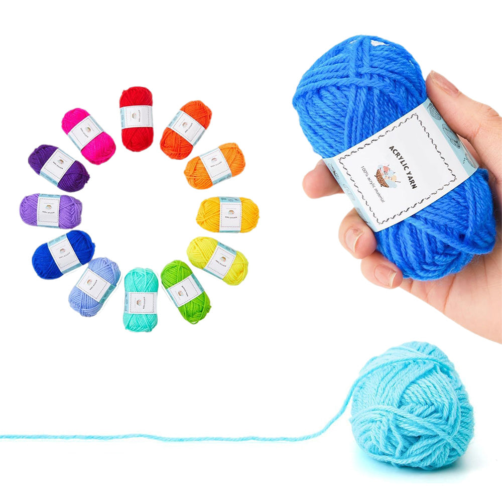 Crochet Yarn Set with Hooks Sewing Needles Stitch Markers Storage Bag