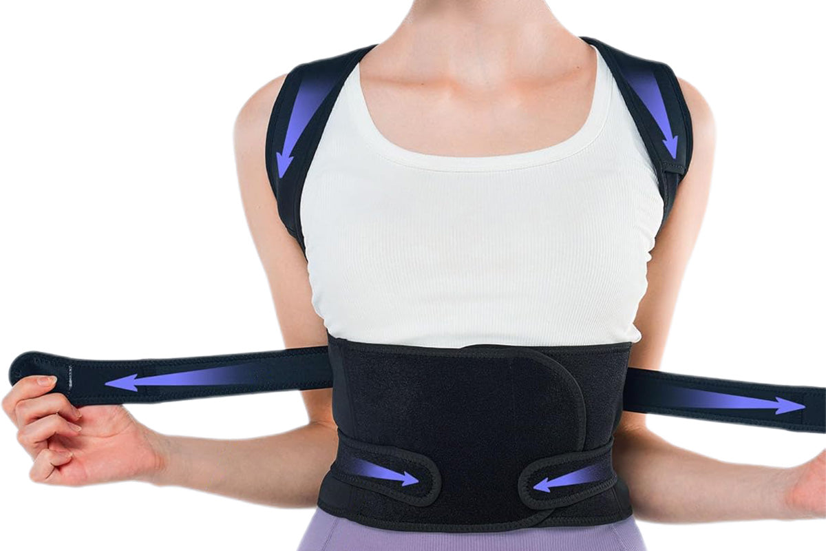 Posture Corrector Back Brace Adjustable Straightener for Improving Back Posture-Black