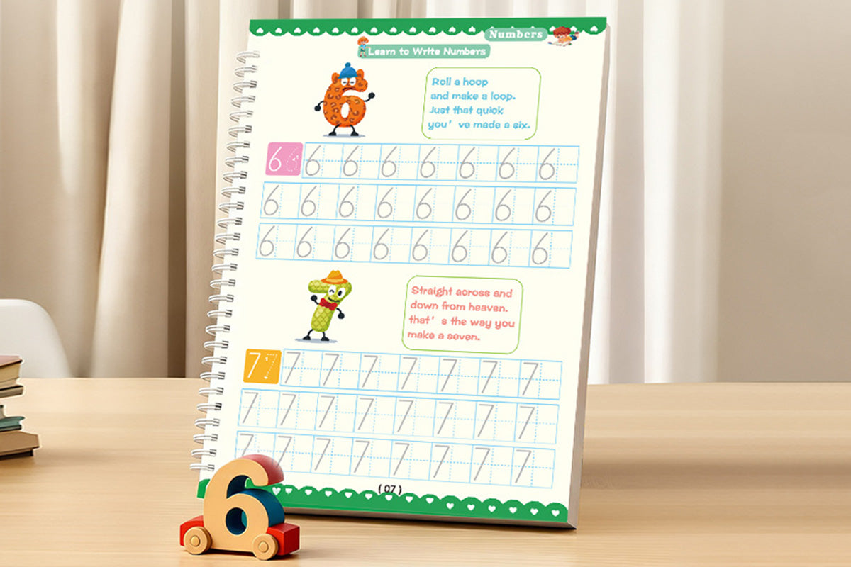 Magic Handwriting Practice Books With Pens Reusable Grooved Copybooks