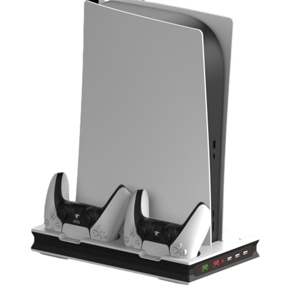 For PS5 Vertical Stand Cooling Fan with Dual Controller Charging Dock Station