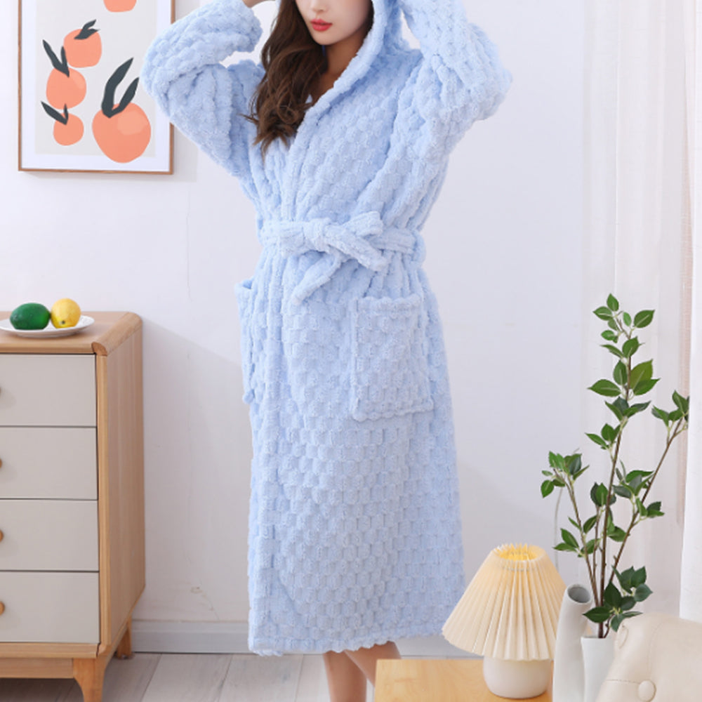 Towelling Wrap Hooded Bathrobe