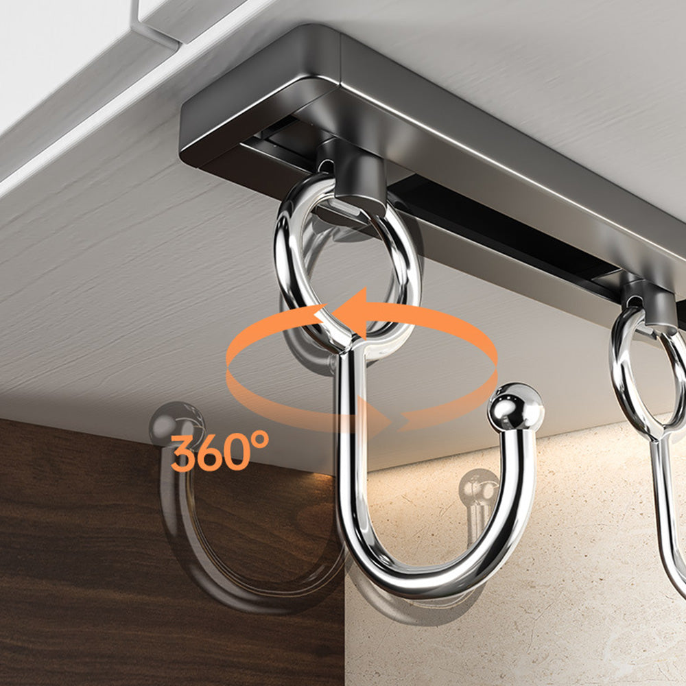 Stainless Steel Wall Mounted Kitchen Hooks Rack No Drill Utensil Organizer