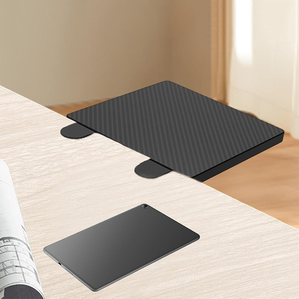 Clamp-On Engineered Wood Desktop Extender Tray with Foldable Armrest